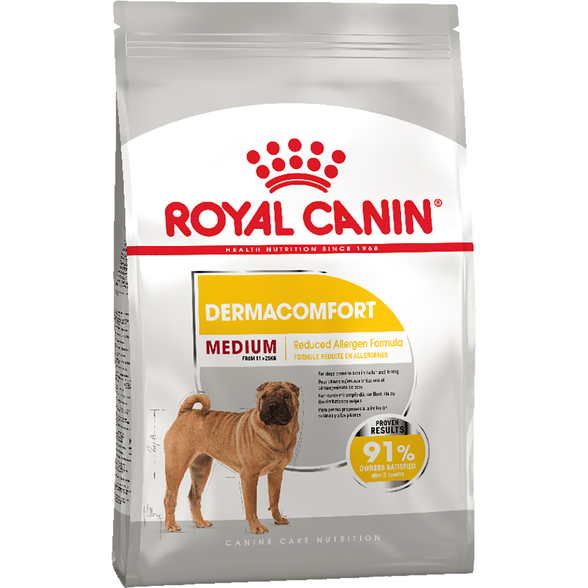 Сухий корм для собак, схильних до шкірних подразнень та свербіння Royal Canin Medium Dermacomfort
