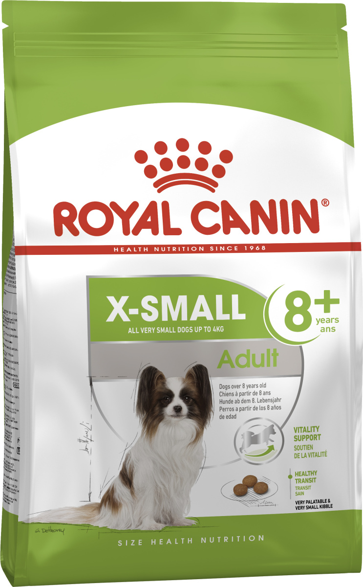 Сухой корм для пожилых собак миниатюрных пород в возрасте от 8 лет Royal Canin X-Small Adult 8+