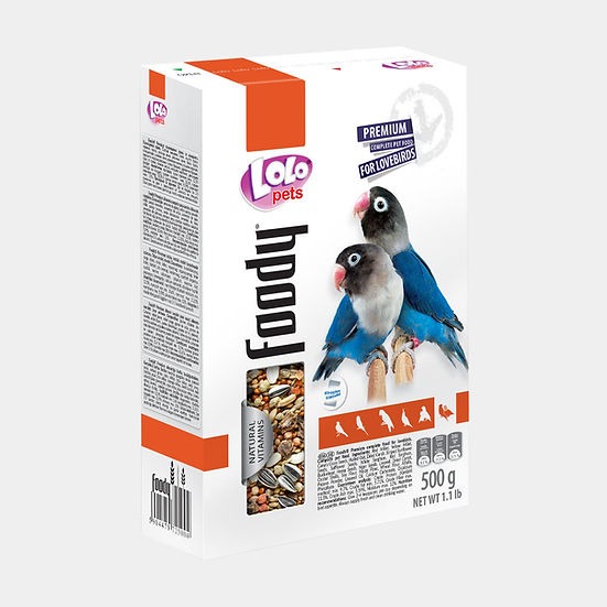 Повнораційний корм для нерозлучників з натуральними вітамінами LoLo Pets Foody Lovebirds Повнораційний корм для нерозлучників з натуральними вітамінами LoLo Pets Foody Lovebirds