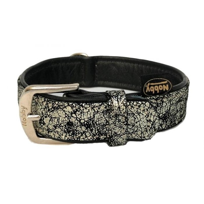 Шкіряний ексклюзивний нашийник для собак Золото Leather Exclusive Gold Collar Nobby