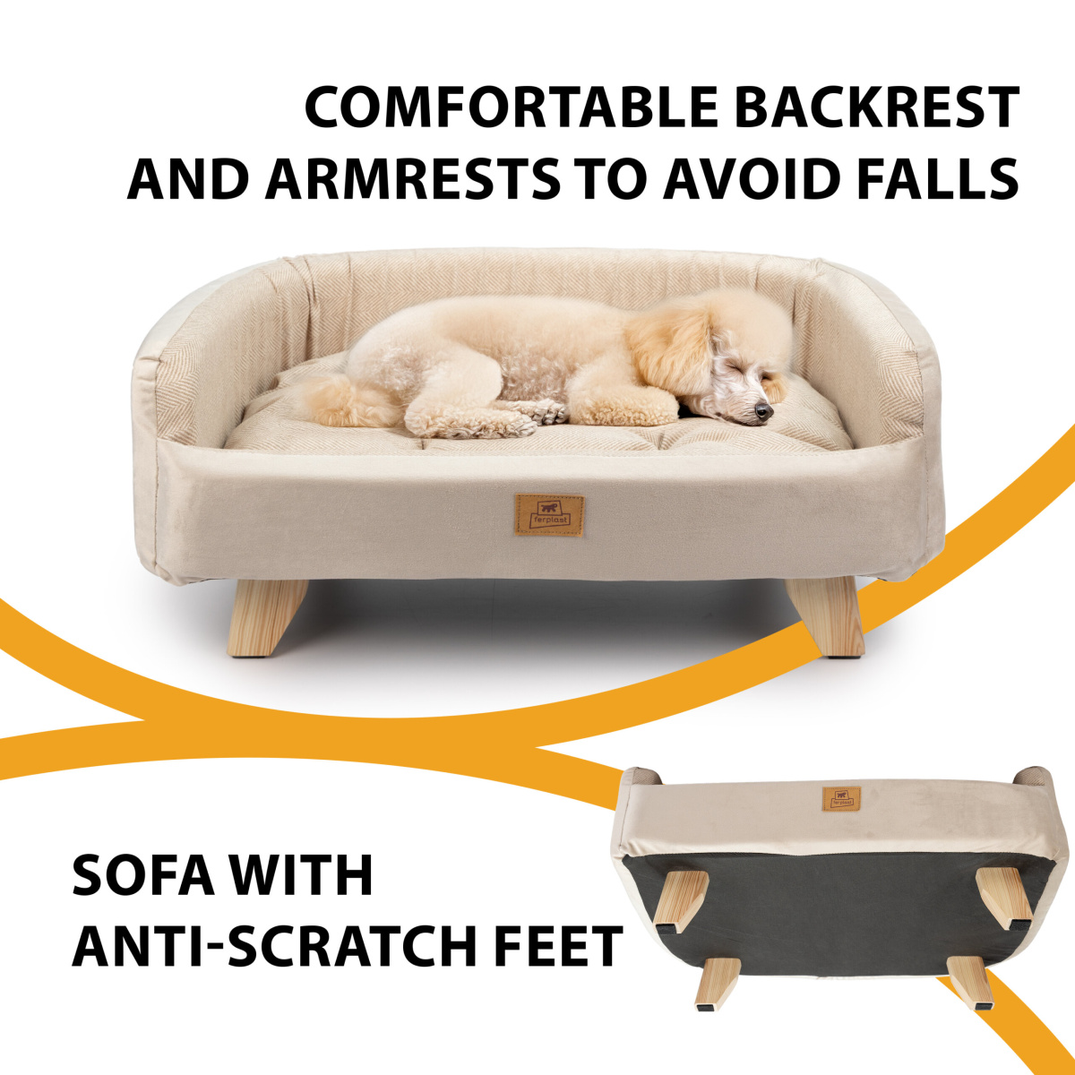 Антиковзкий диван зі знімною подушкою для собак та котів Yuki Ferplast