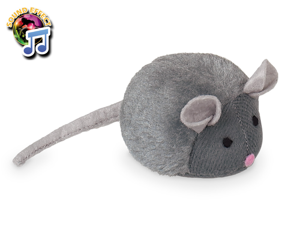 М'яка іграшка для котів Плюшева Мишка зі звуком Plush Nobby
