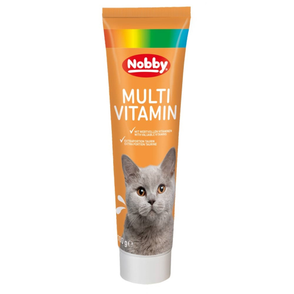 Мультивитаминная паста с таурином для взрослых и стареющих котов MultiVitamin Paste Cat Nobby