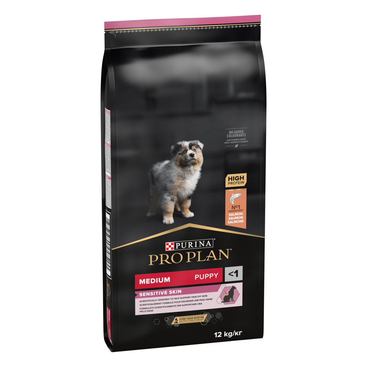 Сухой корм с лососем для щенков средних пород с чувствительной кожей Purina Pro Plan Medium Sensitive Skin Puppy Salmon
