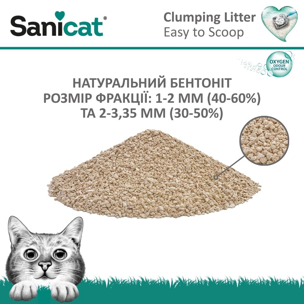 Комкуючий бентонітовий наповнювач для котів з ароматом мандарину та ванілі Sanicat Clumping Vanille & Mandarine