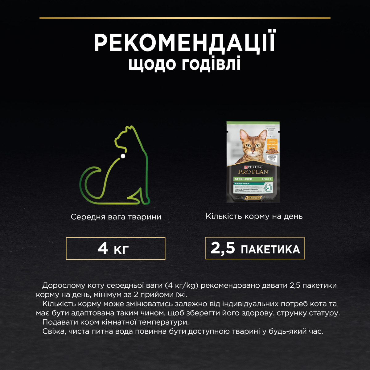 Вологий корм для стерилізованих кішок Шматочки курки у підливці Purina Pro Plan Sterilised Adult Maintenance Chicken