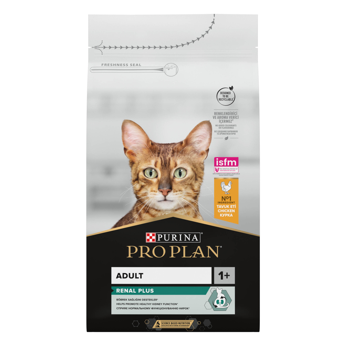 Сухий корм з куркою для підтримки здоров'я нирок дорослих котів Purina Pro Plan Renal Plus Adult 1+ Chicken