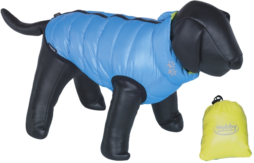 Вітрозахисний непромокальний двосторонній жилет для собак із сумкою у комплекті Yellow& Blue Light Nobby