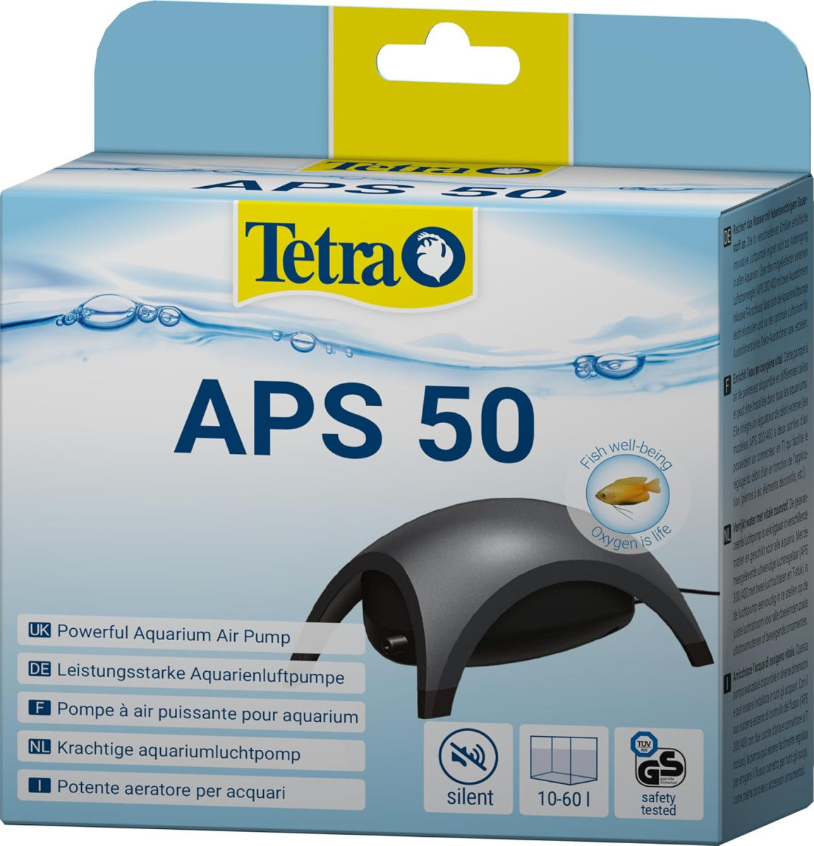 Бесшумный одноканальный сетевой черный компрессор для аквариума 10-60 л Tetra APS Black 50 Бесшумный одноканальный сетевой черный компрессор для аквариума 10-60 л Tetra APS Black 50