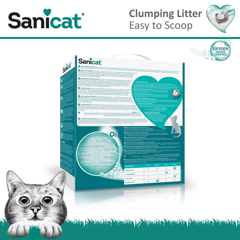 Ультракомкующийся белый бентонитовый наполнитель для котов с ароматом лотоса Sanicat Ultra Clumping Active White Lotus