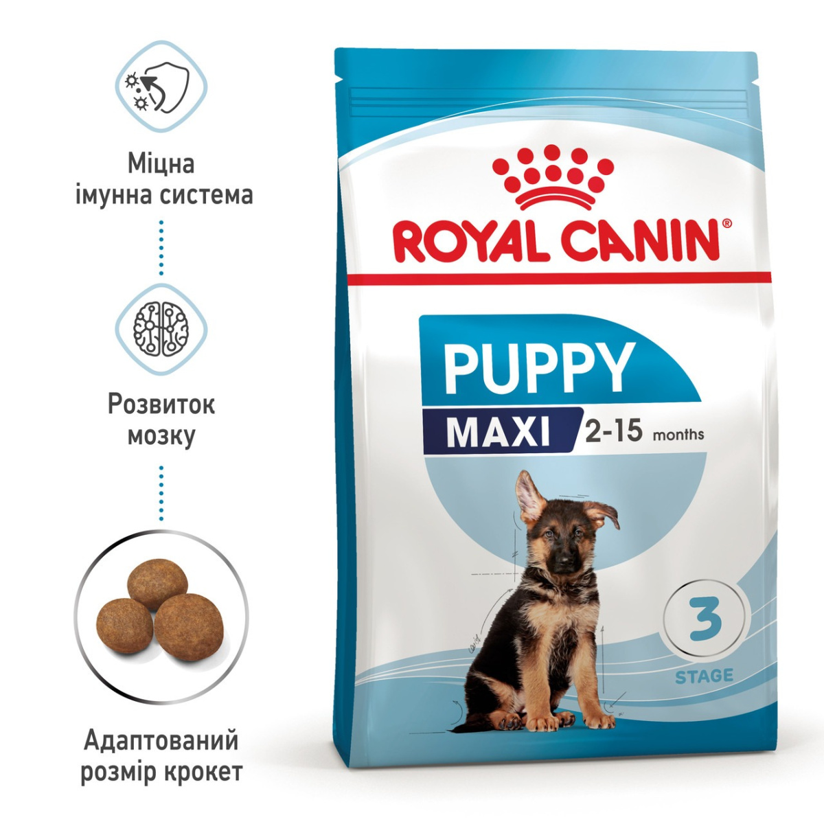 Сухий корм для цуценят великих порід віком від 2 до 15 місяців Royal Canin Maxi Puppy