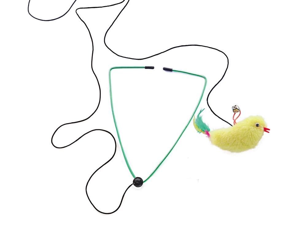 Іграшка для котів на двері Плюшеве Курча із дзвіночком Plush Nobby