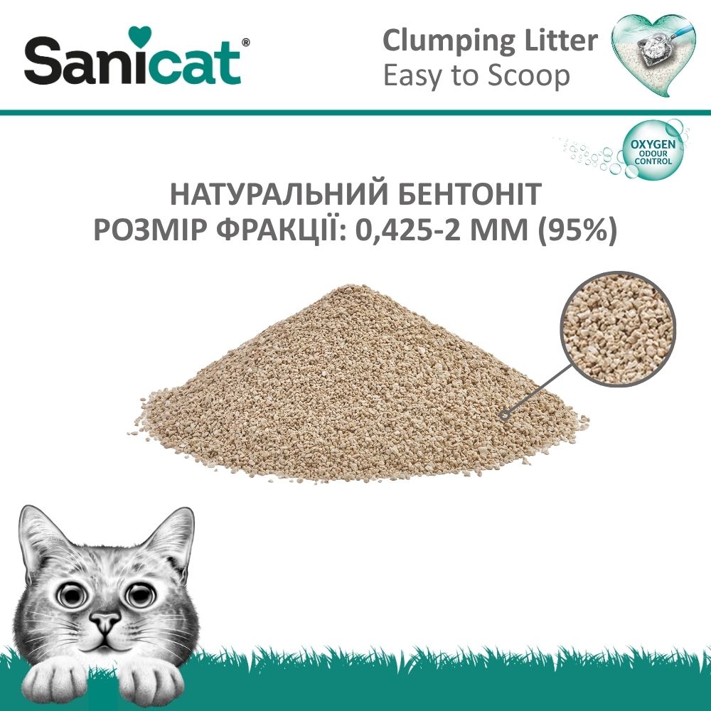 Ультракомкуючий бентонітовий наповнювач для котів тривалої дії Sanicat Clumping Easy & Go