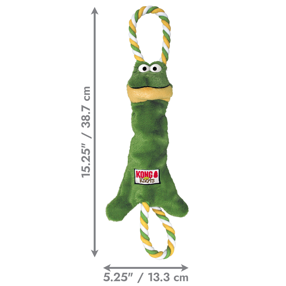 KONG Tugger Knots Frog Іграшка перетяжка для собак Жаба з пищалкою