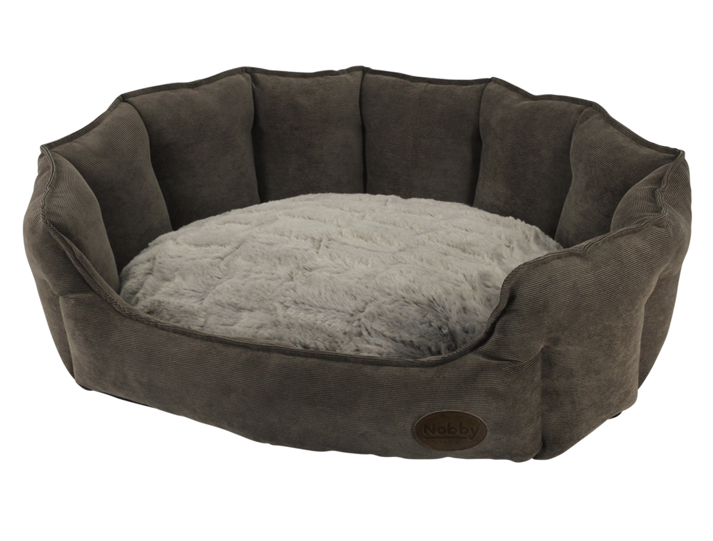 Антискользящая вельветовая лежанка с бортиками для собак Boteli Nobby