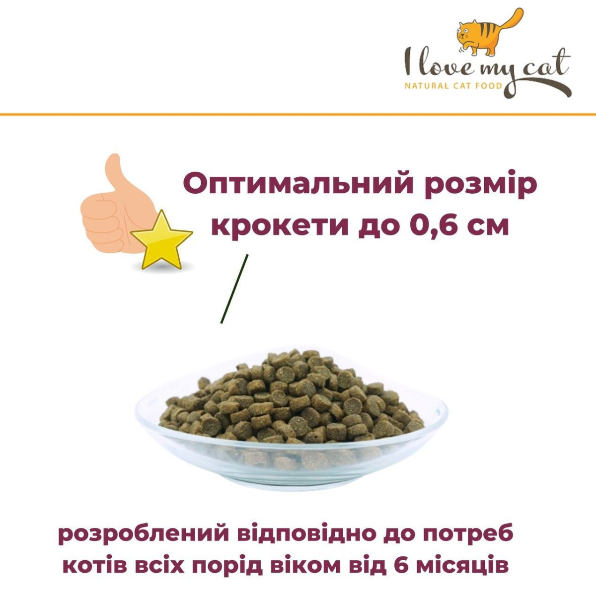 Беззерновой монопротеиновый сухой корм холистик с курицей для котов I Love my cat Chicken