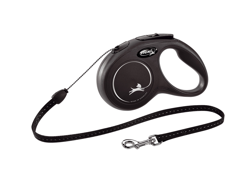 Поводок-рулетка для собак маленьких пород весом до 12 кг Flexi New Classic S Cord трос 5 m