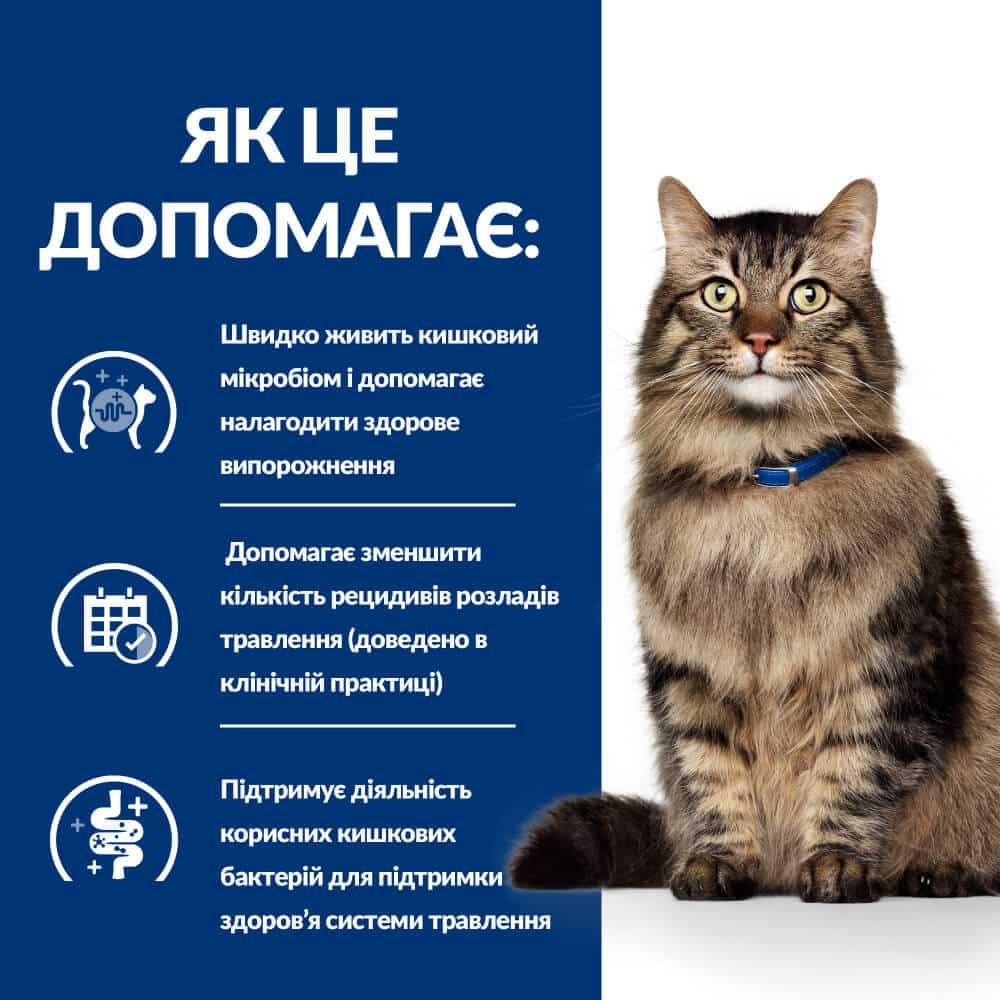 Сухой лечебный корм с курицей для котов при расстройствах пищеварения и диарее Hill’s Prescription Diet Gastrointestinal Biome