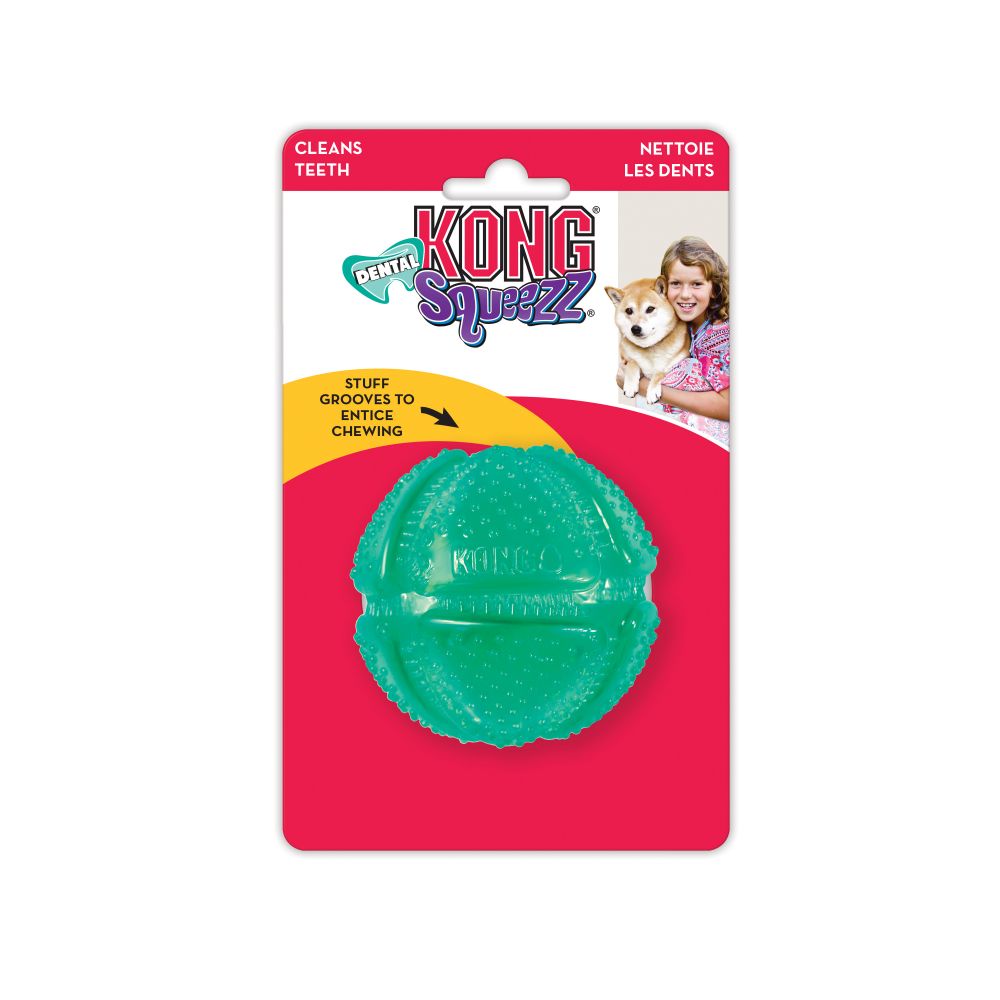 Іграшка для собак М'яч Надміцний для очищення зубів KONG Squeezz Dental Ball Іграшка для собак М'яч Надміцний для очищення зубів KONG Squeezz Dental Ball