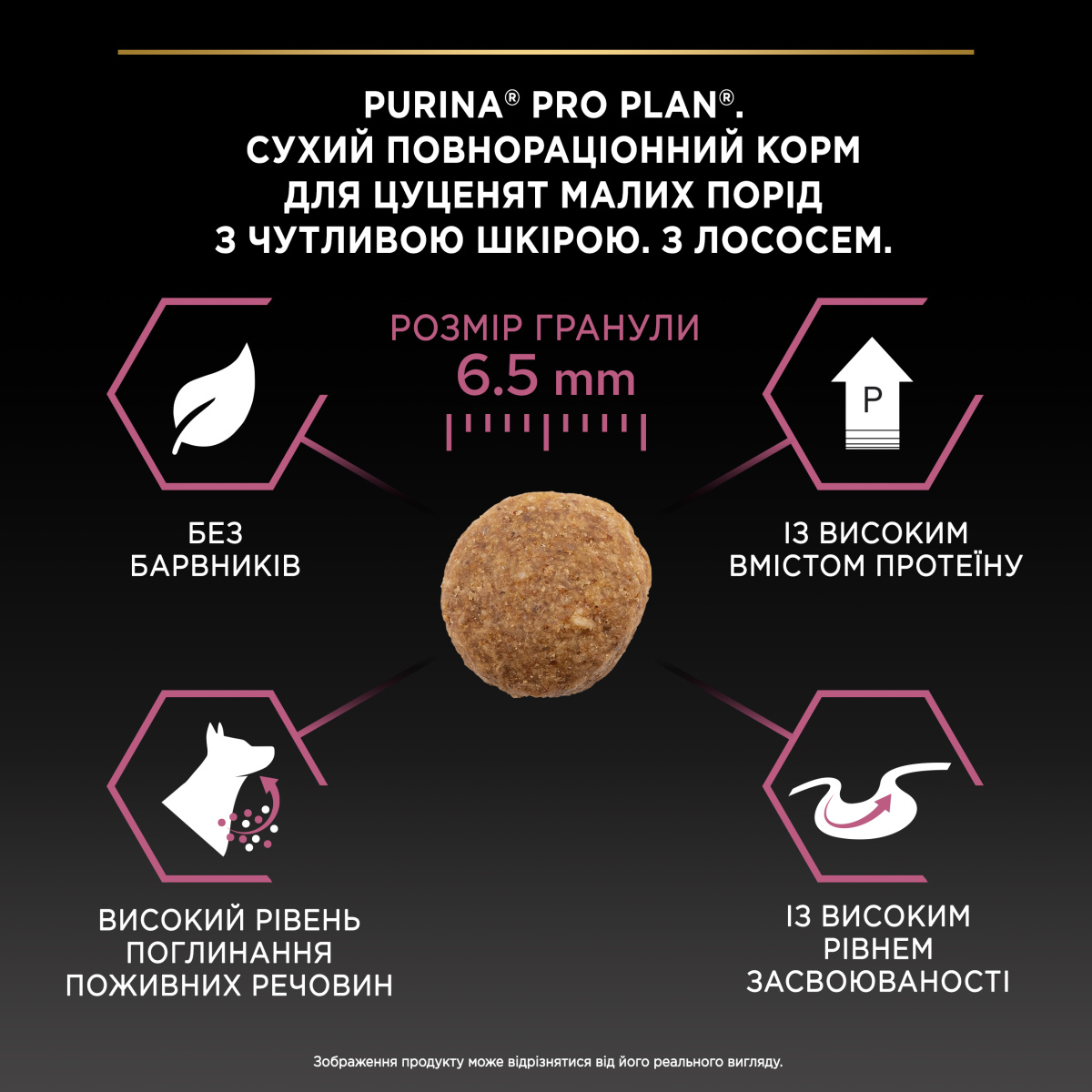 Сухий корм для цуценят маленьких порід з чутливою шкірою з Лососем Purina Pro Plan Small & Mini Puppy Sensitive Skin Salmon