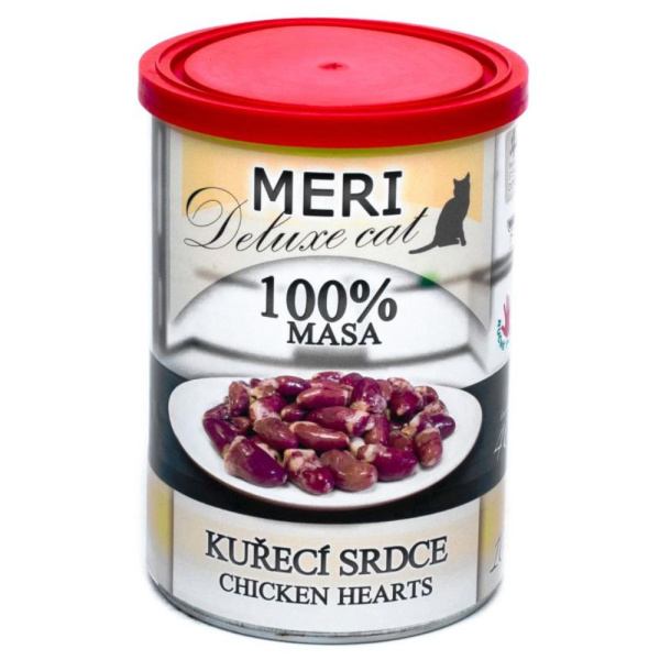 Консервированное мясо для котов Куриные Сердечки FALCO MERI Deluxe Cat 100% Meat Chicken Hearts