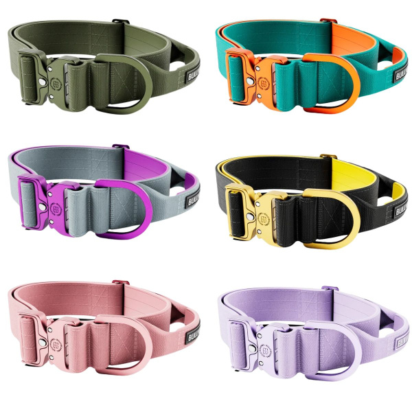 Широкий тактический ошейник с усиленным замком для собак BullyBillows Lighter Combat Collar Handle 5 cm