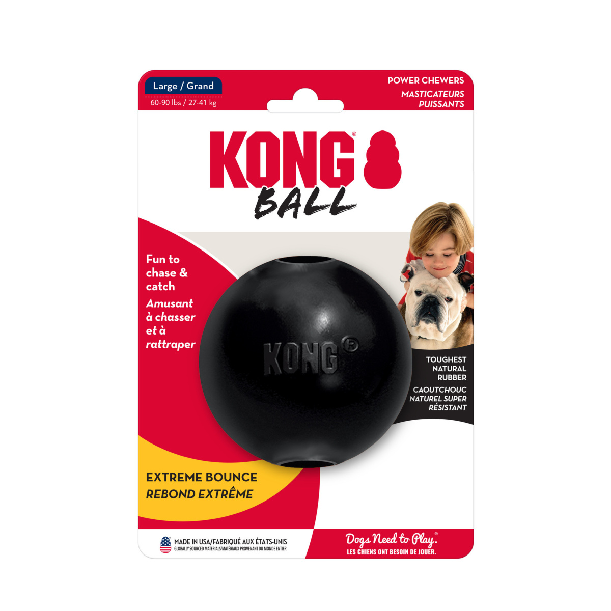 KONG Extreme Ball W/Hole Антивандальна іграшка для собак Надміцний М'яч для ласощів