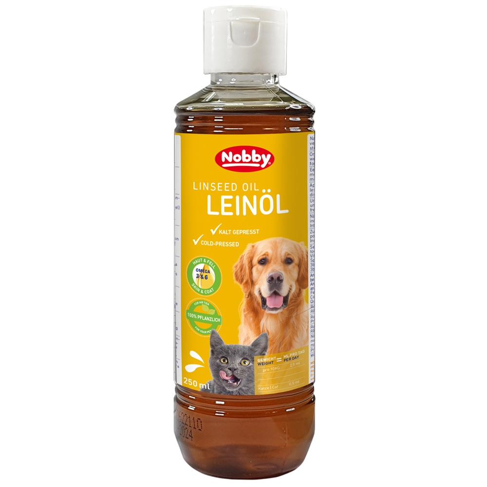 Натуральное льняное масло для собак и котов Linseed Oil Nobby