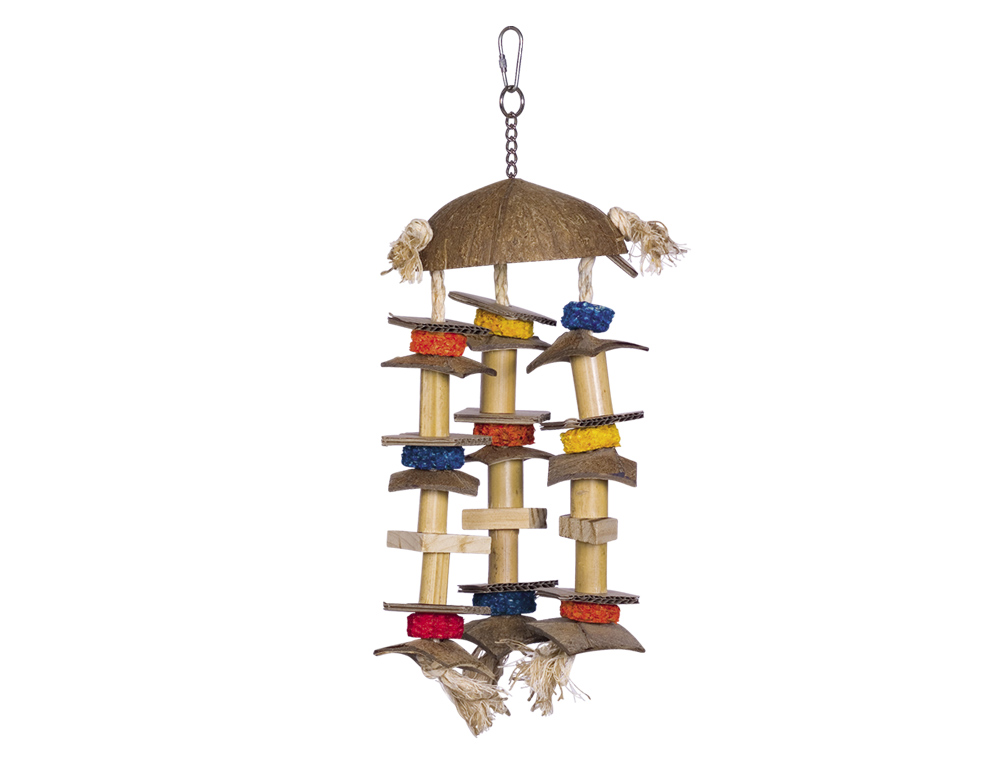 Натуральная игрушка для больших попугаев Кокосовые джунгли Interactive Big Parrot Toy Nobby