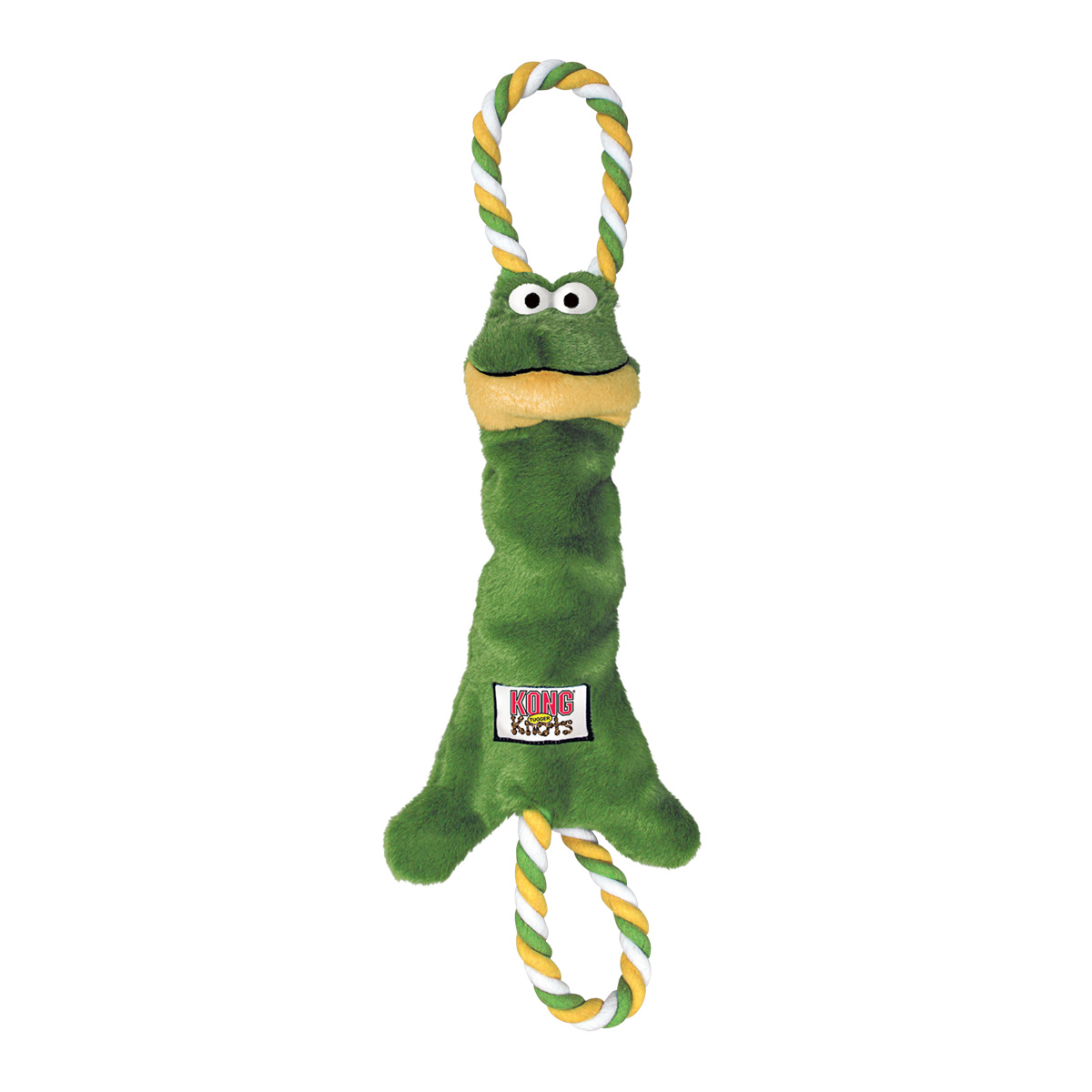KONG Tugger Knots Frog Іграшка перетяжка для собак Жаба з пищалкою