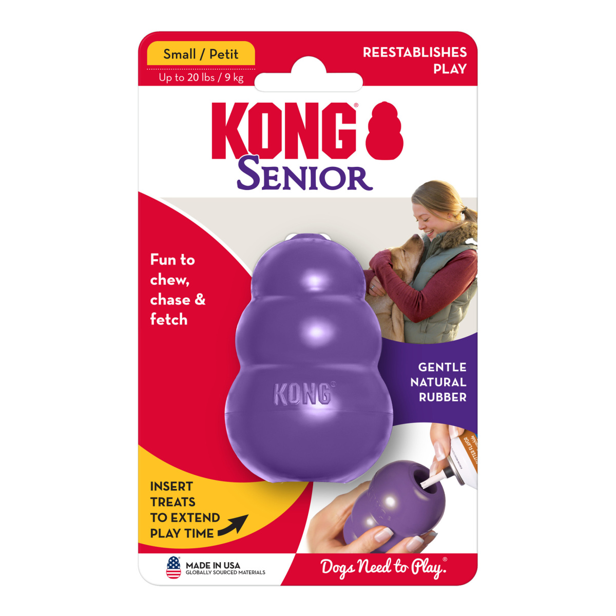 KONG Senior Інтерактивна іграшка для собак похилого віку КОНГ для ласощів