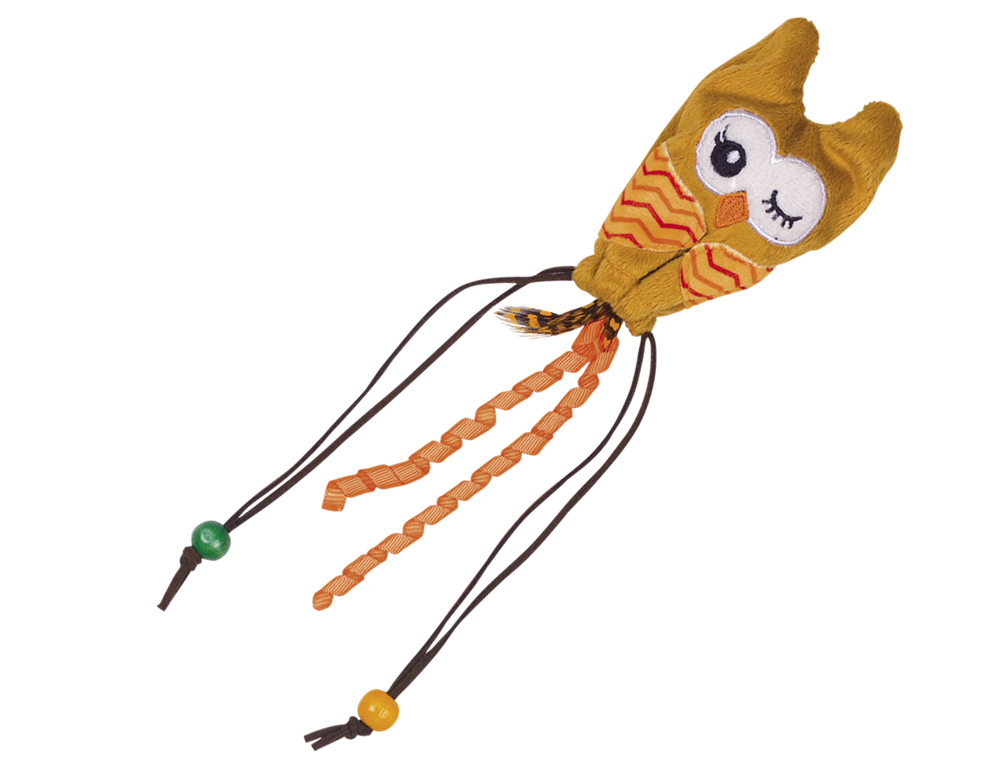 Игрушка для котов Сова с деревянным шариком и кошачьей мятой Plush Catnip Nobby