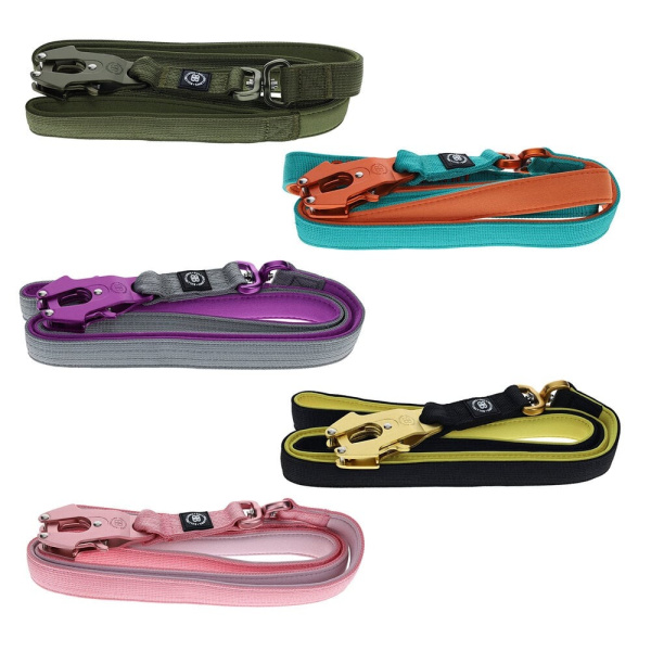 Облегченный антиспутывающийся поводок с рывковым замком и мягкой ручкой BullyBillows Lighter Combat Lead