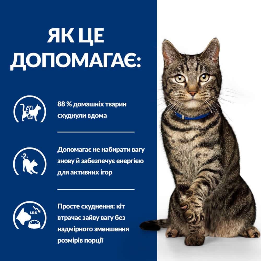 Сухой лечебный диетический корм с курицей для котов при ожирении Hill's Prescription Diet Metabolic