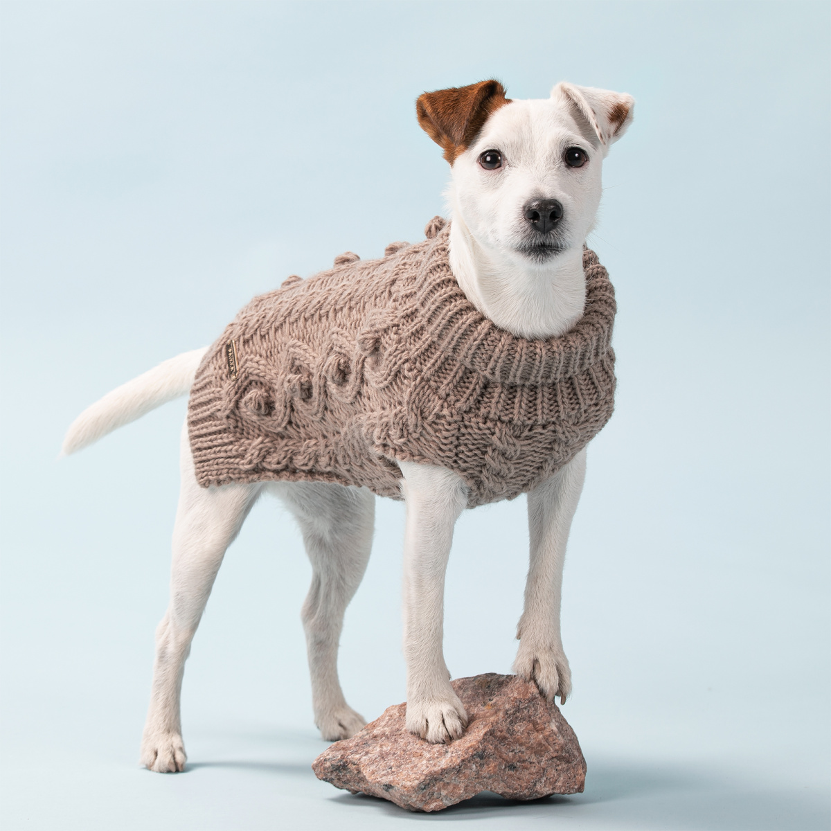 Вязаный свитер ручной работы из овечьей шерсти для собак PAIKKA Handmade Knit Sweater Taupe Вязаный свитер ручной работы из овечьей шерсти для собак PAIKKA Handmade Knit Sweater Taupe
