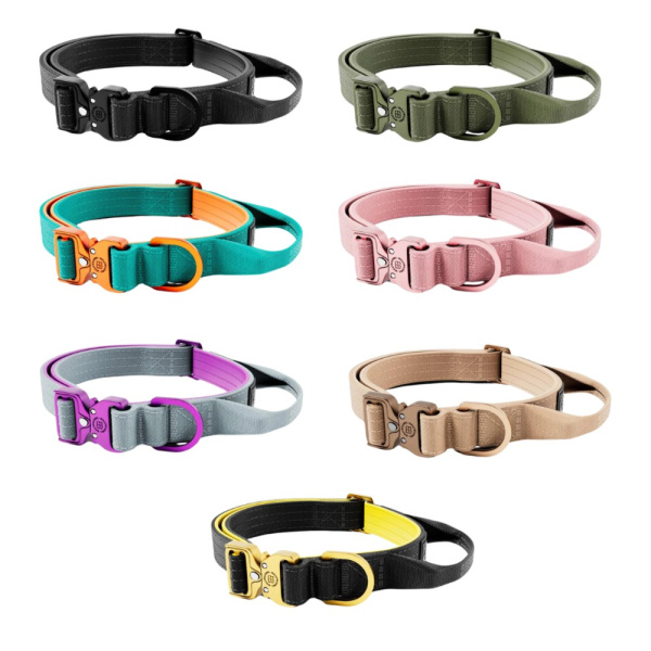Тонкий тактичний нашийник для цуценят та маленьких собак BullyBillows Lighter Combat Collar Handle 2.5 cm