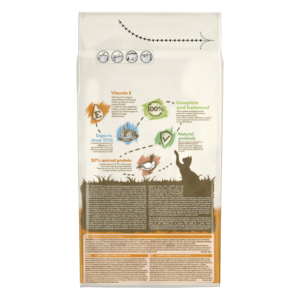 Сухой корм с уткой для взрослых котов Purina Cat Chow Adult With Duck