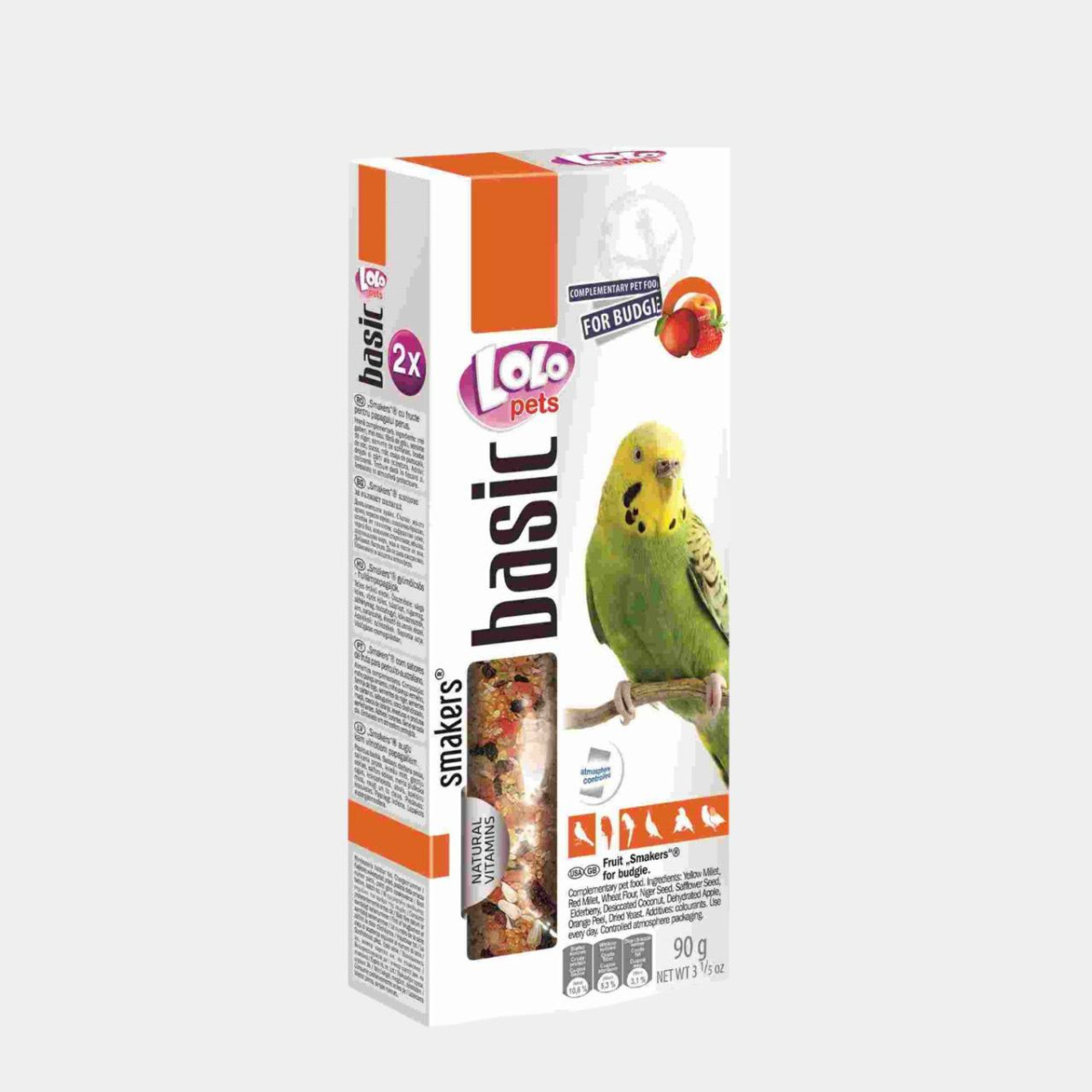 Ласощі для хвилястого папуги Вітамінізовані палички з фруктами LoLo Pets Smakers Budgie Fruit Ласощі для хвилястого папуги Вітамінізовані палички з фруктами LoLo Pets Smakers Budgie Fruit