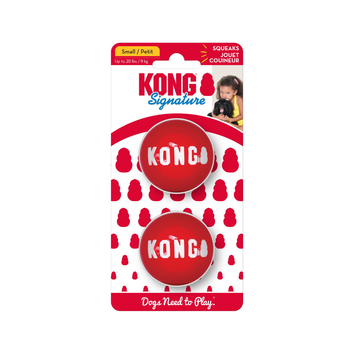 KONG Signature Ball 2-PK Тренувальна іграшка для собак Надпружні М'ячі