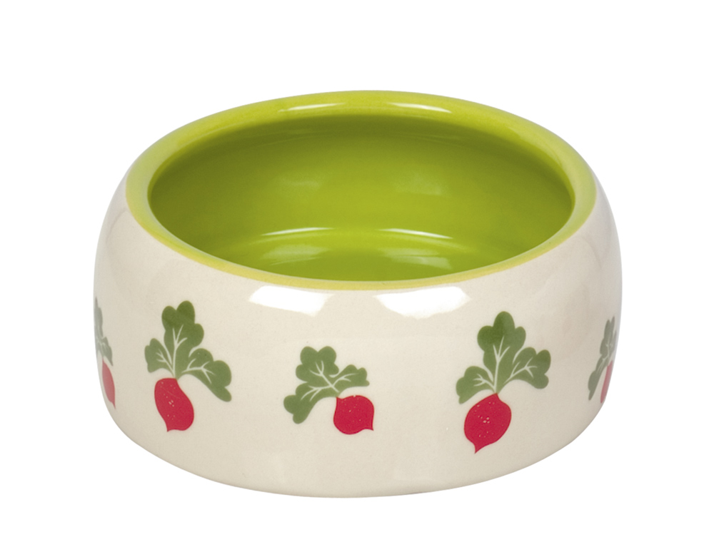Керамическая миска с загругленными бортиками для грызунов Редиска Radish Nobby