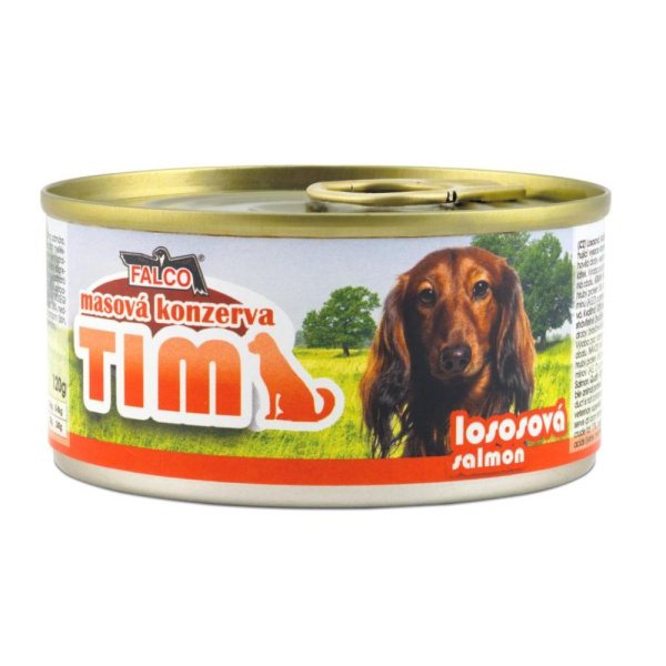 Консервоване м'ясо для маленьких собак Асорті з Лосося FALCO TIM Mini Dog 100% Meat Salmon