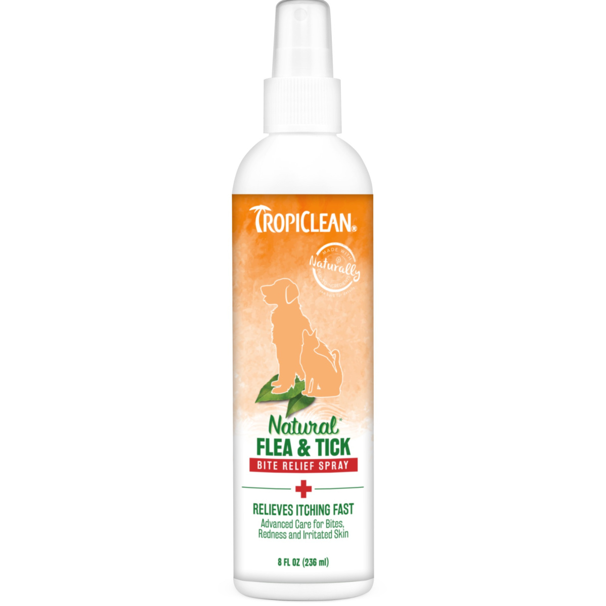 Успокаивающий спрей для собак и котов после укусов блох и клещей TropiClean Natural Flea & Tick Bite Relief Spray