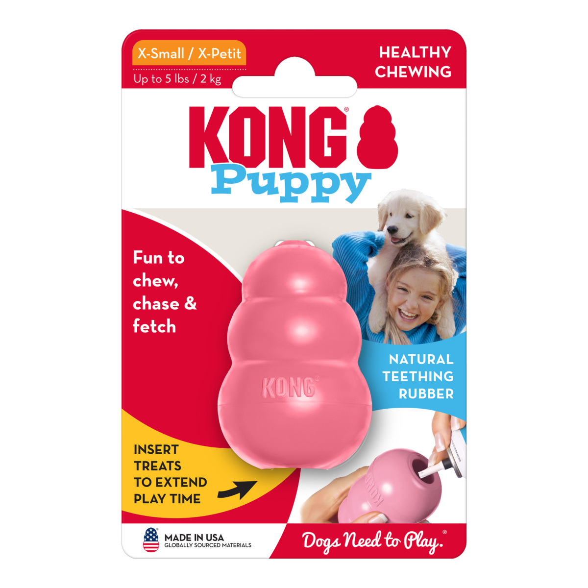 KONG Puppy Pink Розвиваюча іграшка для цуценят Рожевий КОНГ для ласощів
