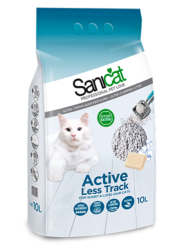 Наполнитель туалетов для кошек комкующийся с ароматом марсельского мыла Sanicat Active Less Track