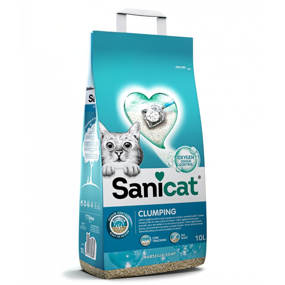 Комкуючий бентонітовий наповнювач для котів з ароматом марсельського мила Sanicat Clumping Marseille Soap