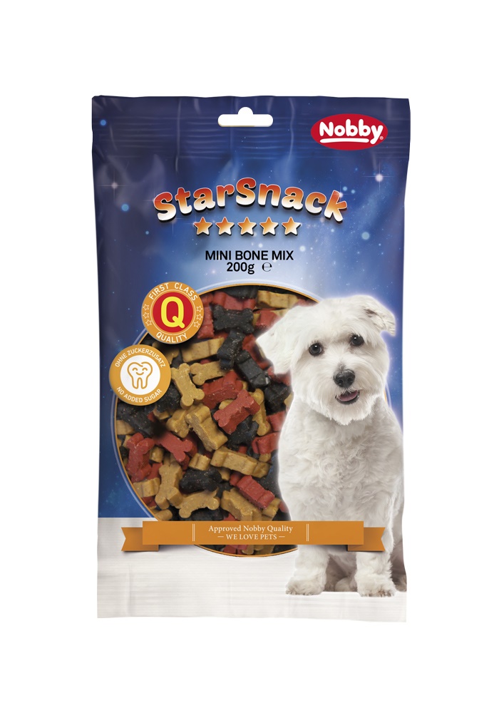 Ласощі без цукру для маленьких собак Кісточки з м'ясного асорті Nobby StarSnack Mini Bones Mix