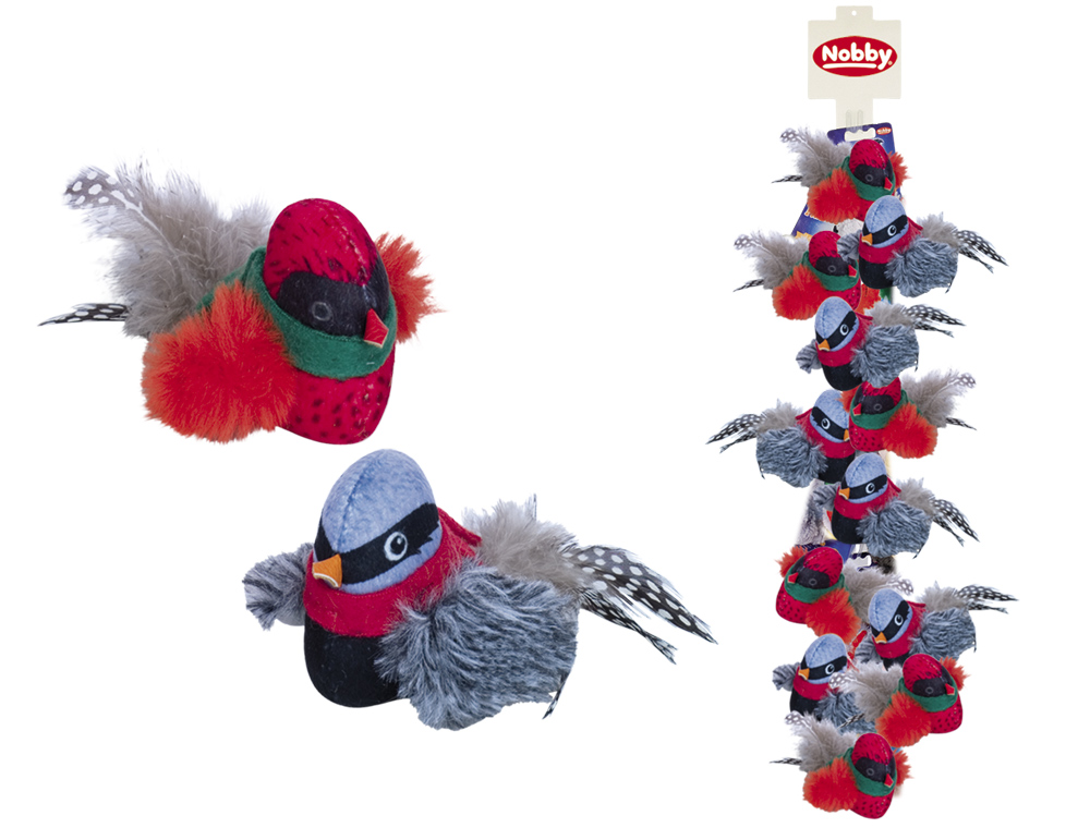 М'яка іграшка для кішок Display Плюшева Пташка зі звуком Plush Nobby М'яка іграшка для кішок Display Плюшева Пташка зі звуком Plush Nobby