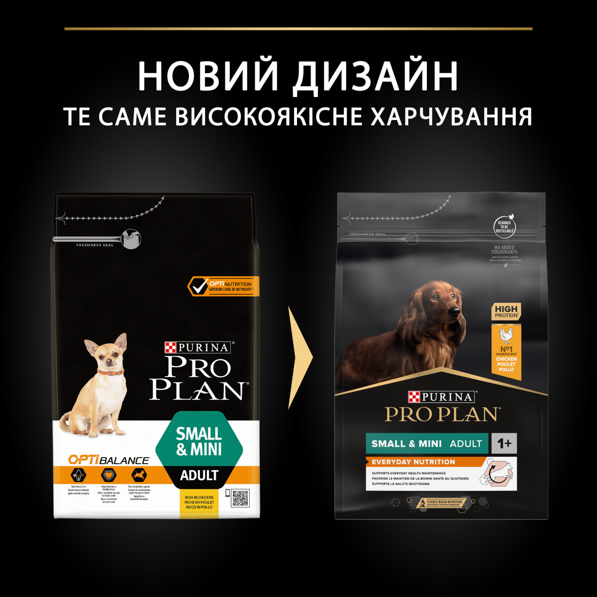 Сухий корм з куркою для дорослих собак маленьких порід Purina Pro Plan Small & Mini Everyday Nutrion Adult 1+ Chicken