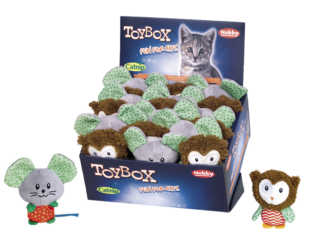 М'яка іграшка для котів ТоyBox Плюшеві Мишка та Сова з котячою м'ятою Plush Catnip Nobby М'яка іграшка для котів ТоyBox Плюшеві Мишка та Сова з котячою м'ятою Plush Catnip Nobby