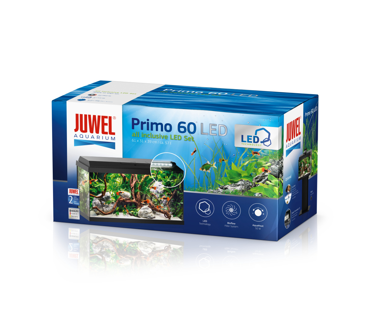 Акваріум 57 л з комплектом обладнання та системою фільтрації Bioflow One Juwel Primo 60 LED